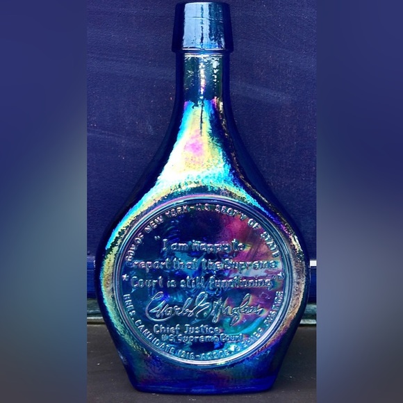 Vintage 1971 Antique WHEATON CARNIVAL GLASS Charles Evans Hughes Decanter Bottle - Picture 6 of 6